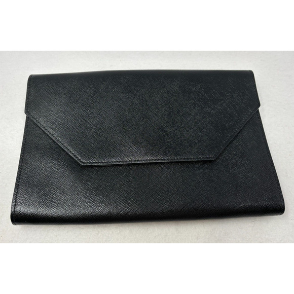 Halogen Black Leather Clutch or Shoulder Purse Handbag Nordstrom Night Out - Picture 2 of 6